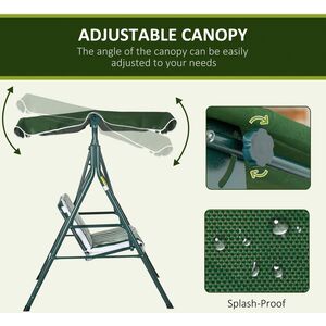 Green Outsunny Patio Metal Swing Chair
