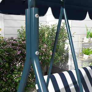 Blue Outsunny Patio Metal Swing Chair