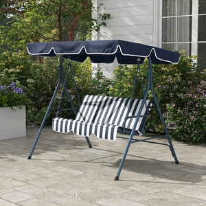 Blue Outsunny Patio Metal Swing Chair