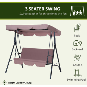 Brown Outsunny Patio Metal Swing Chair