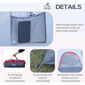 Grey Outsunny 5 to 6 Man Dome Camping Tent