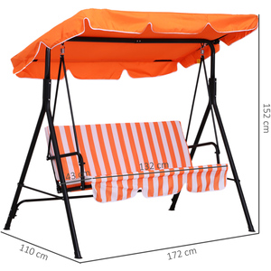 Orange Outsunny Patio Metal Swing Chair