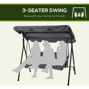 Grey Outsunny Patio Metal Swing Chair