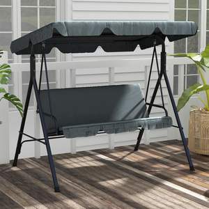 Grey Outsunny Patio Metal Swing Chair