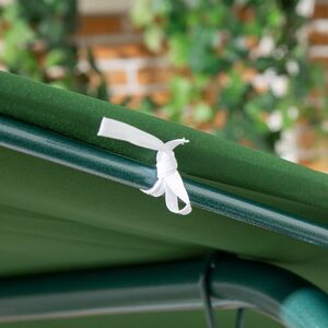 Green and White Outsunny Patio Metal Swing Chair